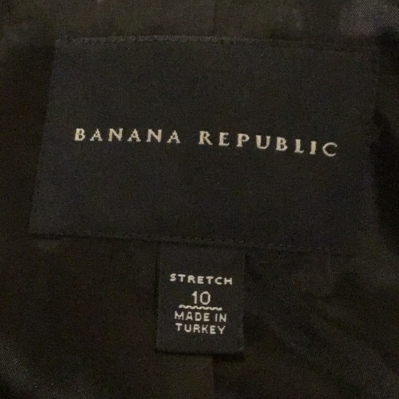 Banana Republic black three button stretch wool blend blazer size 10 - Picture 9 of 12